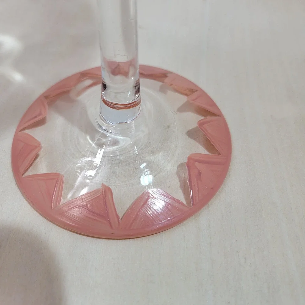 Handpainted Wine Glasses Set of 2‎ Butterflies Roses Floral Design Unique Gift